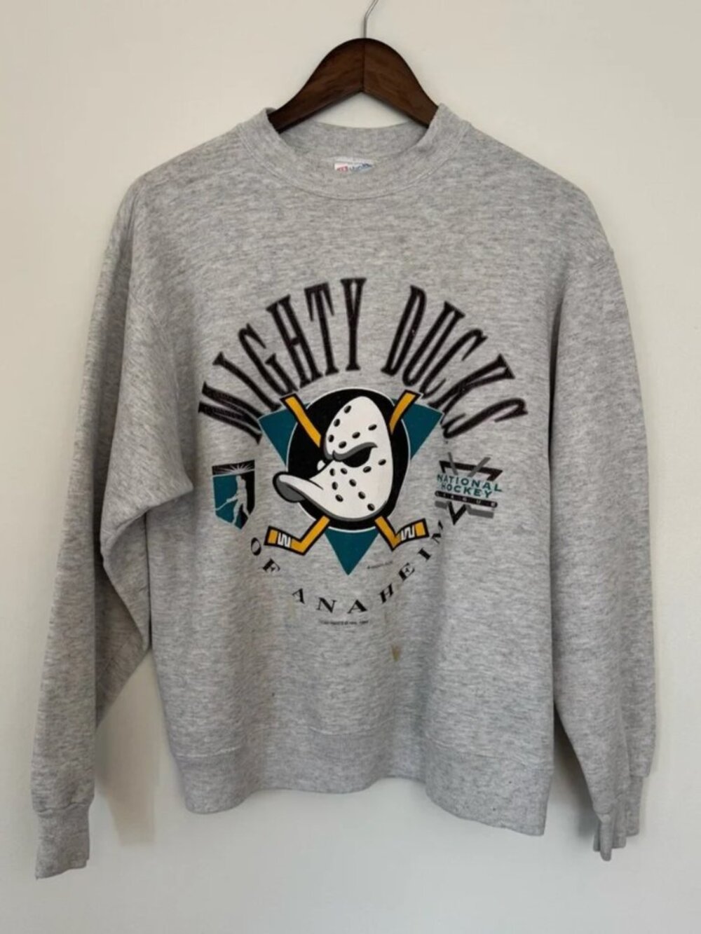 Vintage 1994 Anaheim Mighty Ducks NHL Hanes Crewneck Sweatshirt L